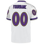 Custom White Purple-Old Gold Mesh Authentic Throwback Football Jersey Custom White Purple-Old Gold Mesh Authentic Throwback Football Jersey