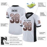 Custom White Black-Orange Mesh Drift Fashion Football Jersey Custom White Black-Orange Mesh Drift Fashion Football Jersey