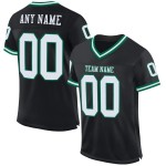 Custom Black White-Kelly Green Mesh Authentic Throwback Football Jersey Custom Black White-Kelly Green Mesh Authentic Throwback Football Jersey