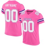 Custom Pink White-Purple Mesh Authentic Football Jersey Custom Pink White-Purple Mesh Authentic Football Jersey