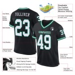 Custom Black White-Kelly Green Mesh Authentic Throwback Football Jersey Custom Black White-Kelly Green Mesh Authentic Throwback Football Jersey